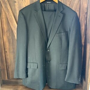 Pronto Uomo Platinum Charcoal Pinstripe Suit (Jacket & Pants) 44L